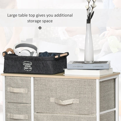 Vertical 7 Linen Drawers Cabinet Organizer Storage Dresser Tower with Metal Frame Adjustable Feet for Living Room