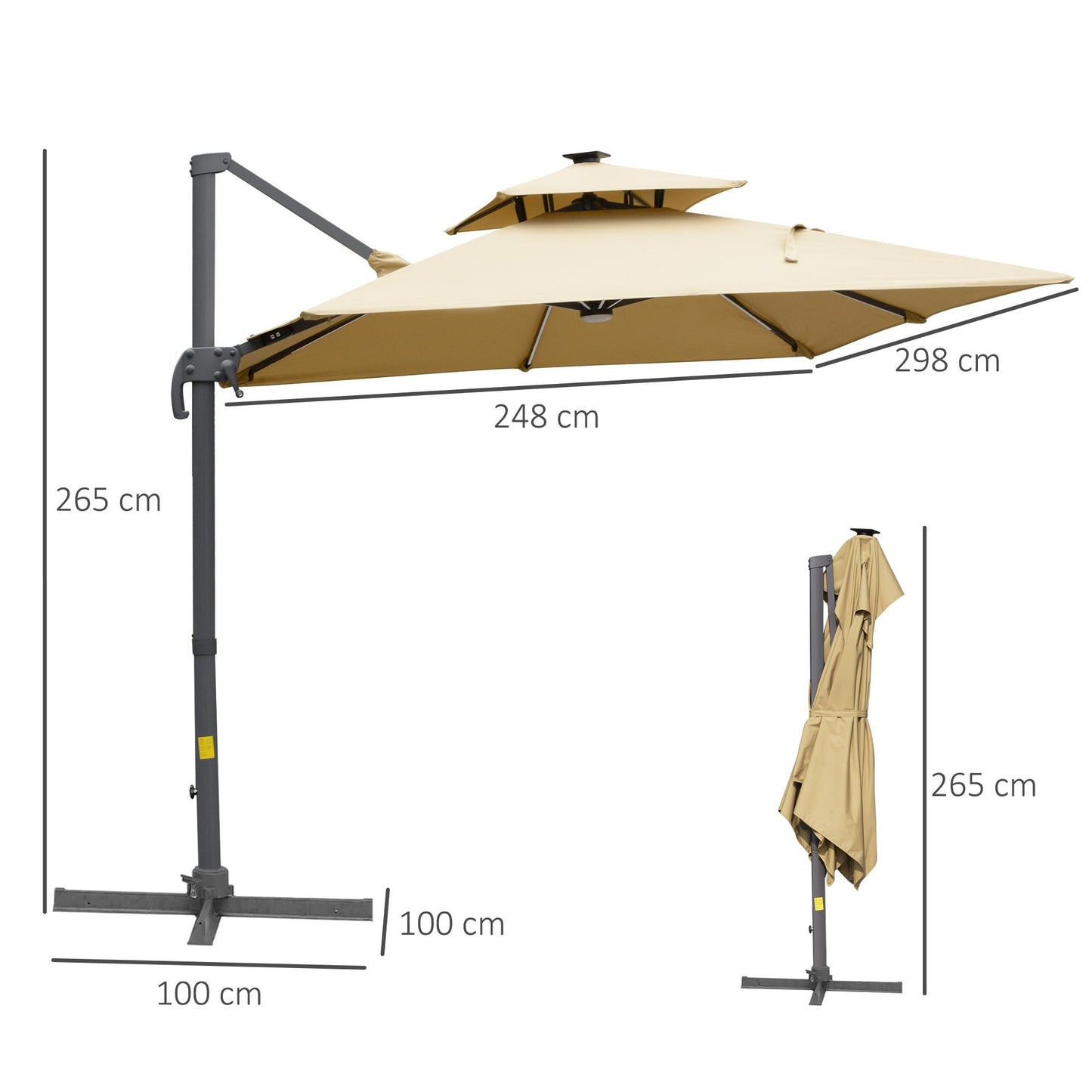 Outsunny 3m Cantilever Parasol