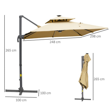 Outsunny 3m Cantilever Parasol