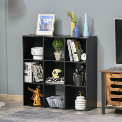 Homcom Nine-Cube Compact Shelving Unit - Black