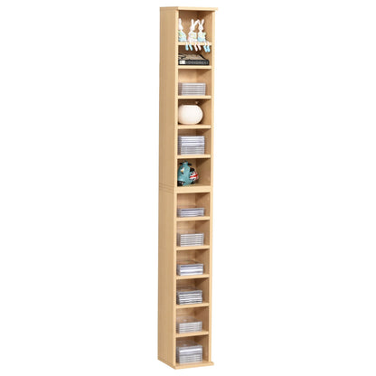 12-Shelf Tall Media Storage Unit - Wood-Effect