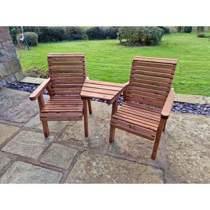 Croft Swedish Redwood Angled Garden Tete a Tete by Croft - 2 Seats