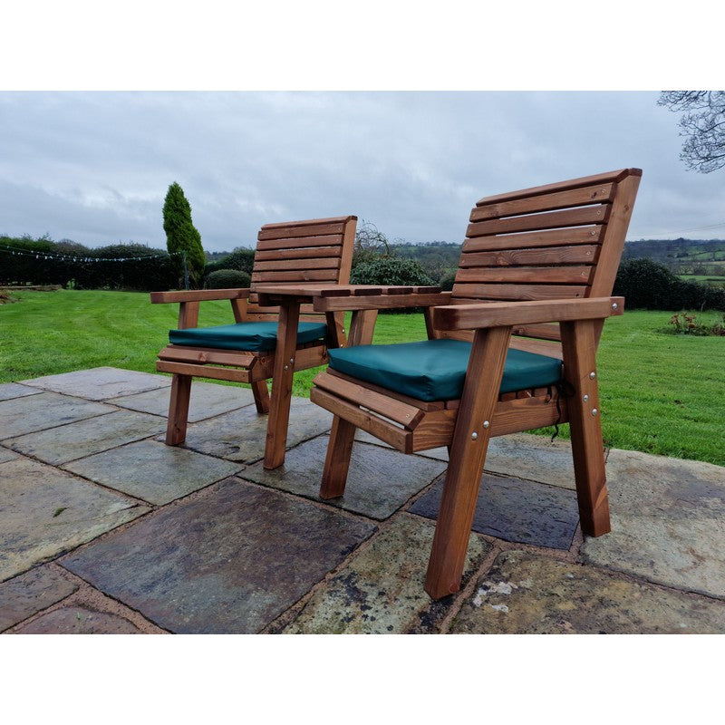 Croft Swedish Redwood Angled Garden Tete a Tete by Croft - 2 Seats