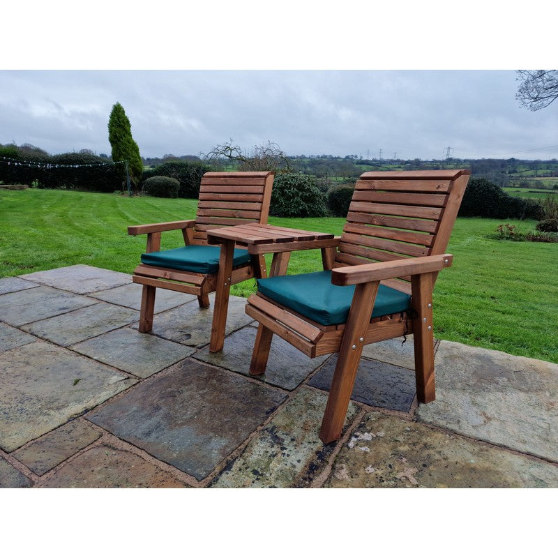 Croft Swedish Redwood Angled Garden Tete a Tete by Croft - 2 Seats