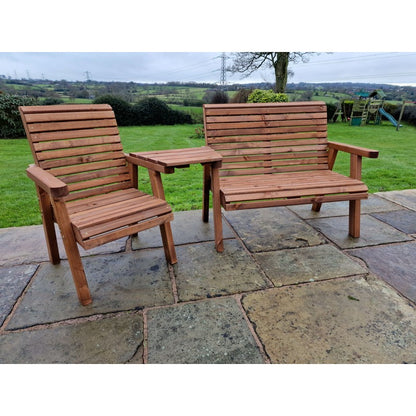 Croft Swedish Redwood Angled Garden Tete a Tete by Croft - 3 Seats