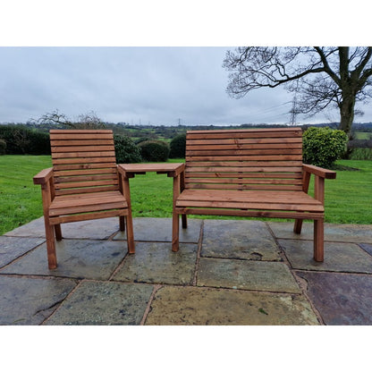 Croft Swedish Redwood Angled Garden Tete a Tete by Croft - 3 Seats