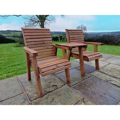 Croft Swedish Redwood Straight Garden Tete a Tete by Croft - 2 Seats