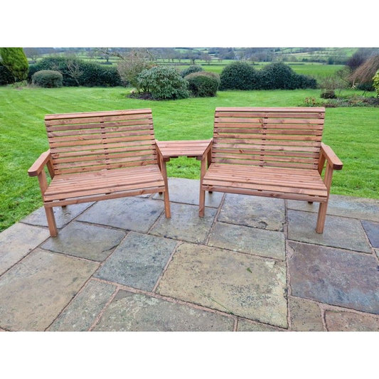 Croft Swedish Redwood Angled Garden Tete a Tete by Croft - 4 Seats