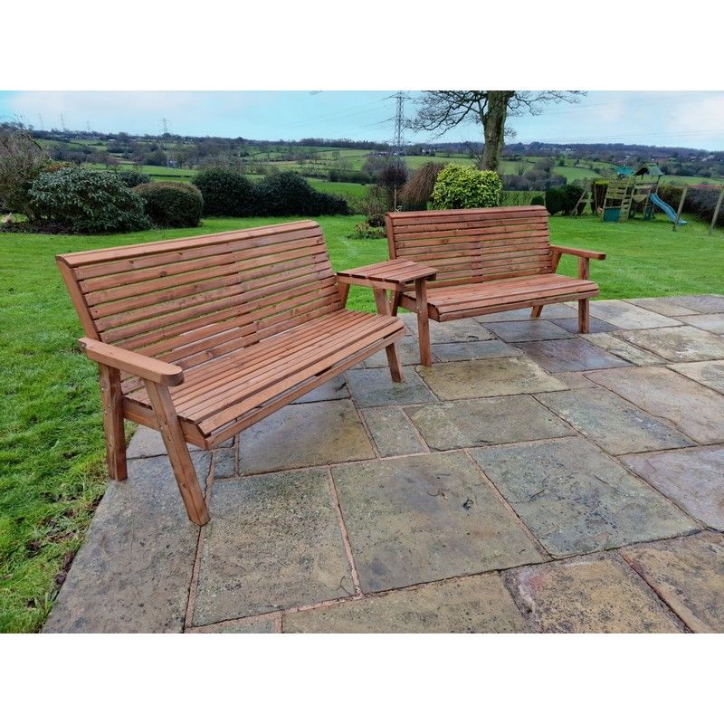 Croft Swedish Redwood Angled Garden Tete a Tete by Croft - 6 Seats