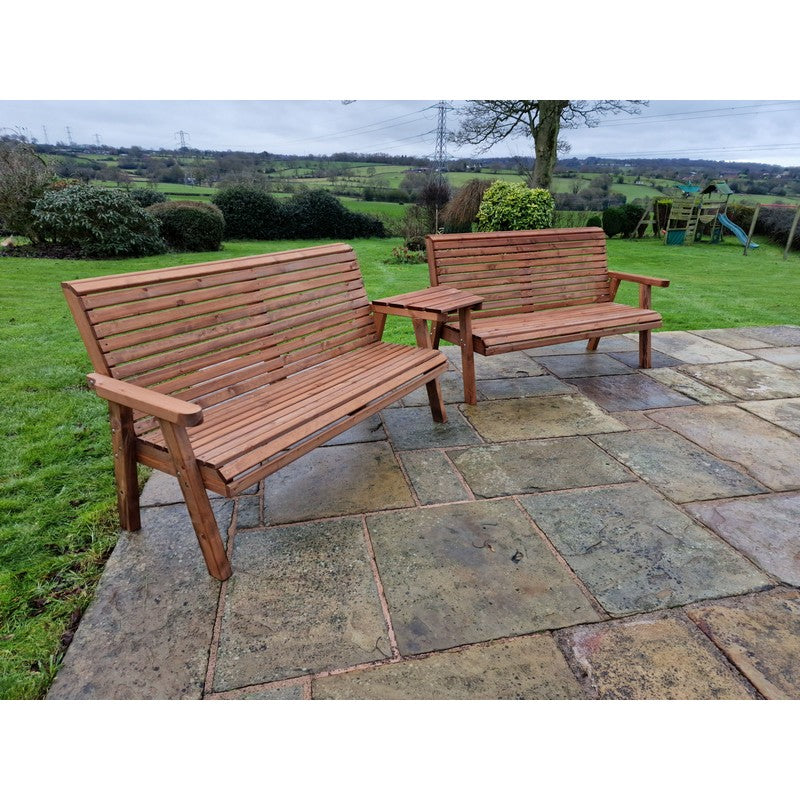 Croft Swedish Redwood Angled Garden Tete a Tete by Croft - 6 Seats