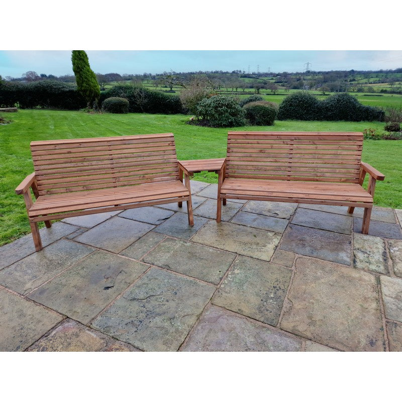 Croft Swedish Redwood Angled Garden Tete a Tete by Croft - 6 Seats