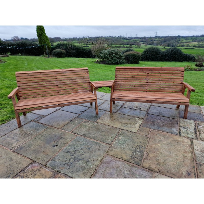 Croft Swedish Redwood Angled Garden Tete a Tete by Croft - 6 Seats