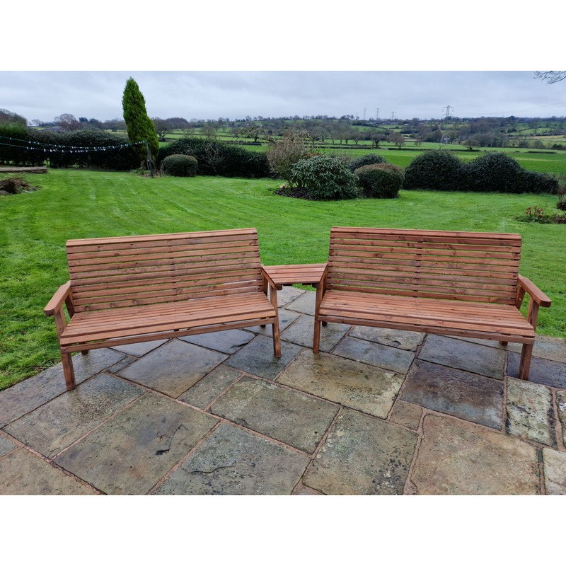 Croft Swedish Redwood Angled Garden Tete a Tete by Croft - 6 Seats