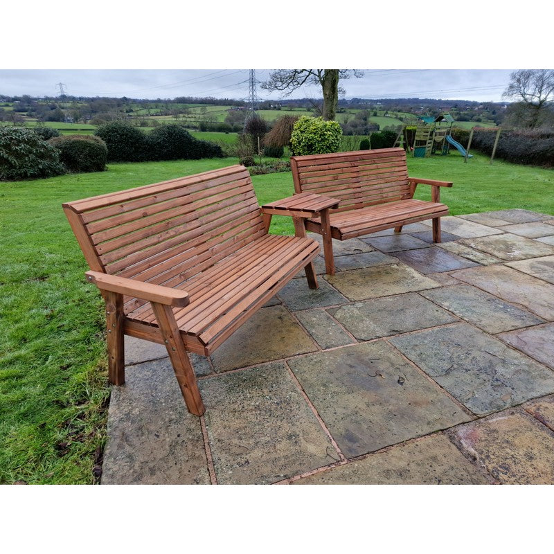 Croft Swedish Redwood Angled Garden Tete a Tete by Croft - 6 Seats