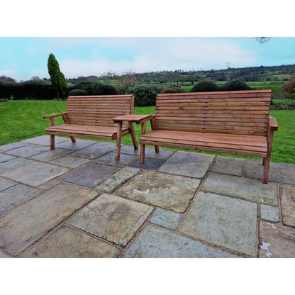 Croft Swedish Redwood Straight Garden Tete a Tete by Croft - 6 Seats