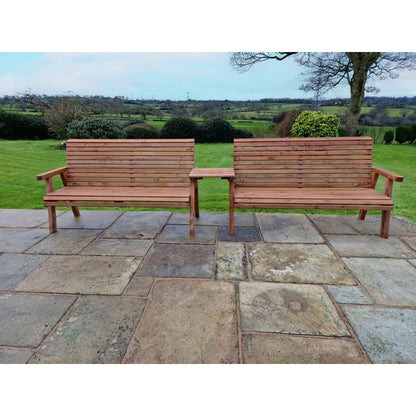 Croft Swedish Redwood Straight Garden Tete a Tete by Croft - 6 Seats