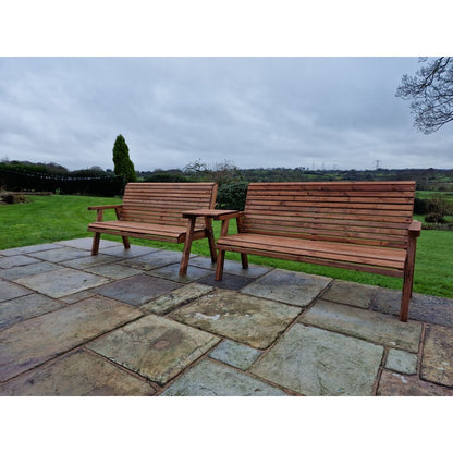 Croft Swedish Redwood Straight Garden Tete a Tete by Croft - 6 Seats