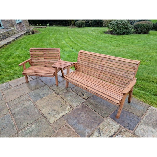 Croft Swedish Redwood Angled Garden Tete a Tete by Croft - 5 Seats