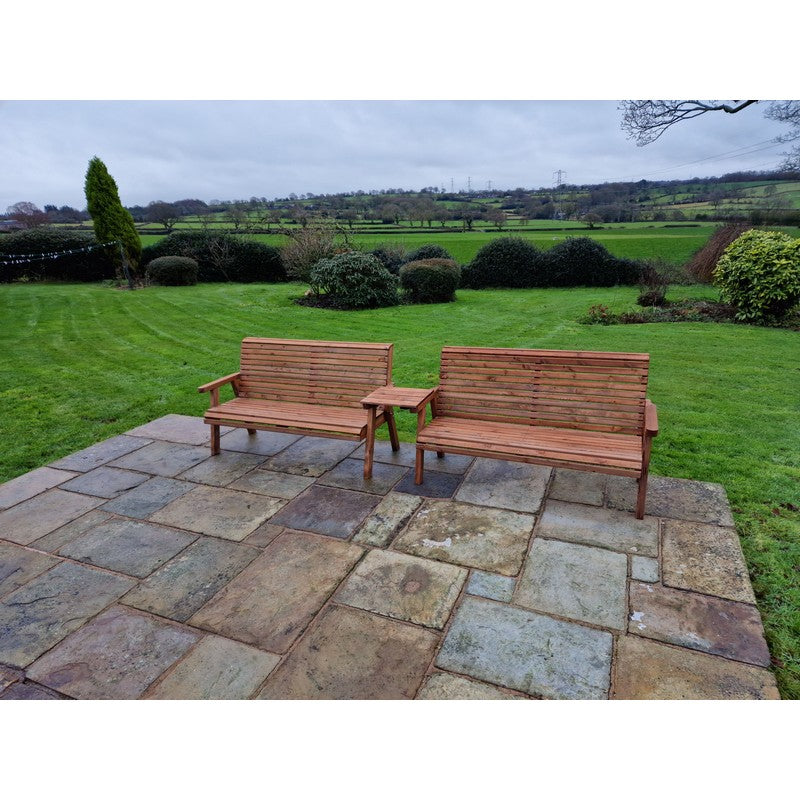 Croft Swedish Redwood Straight Garden Tete a Tete by Croft - 5 Seats