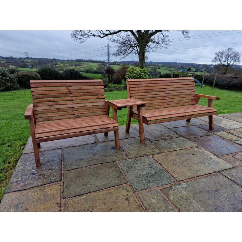 Croft Swedish Redwood Straight Garden Tete a Tete by Croft - 5 Seats