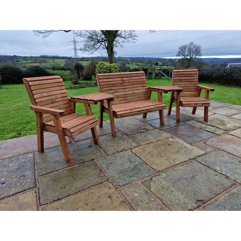 Croft Swedish Redwood Angled Garden Tete a Tete by Croft - 4 Seats