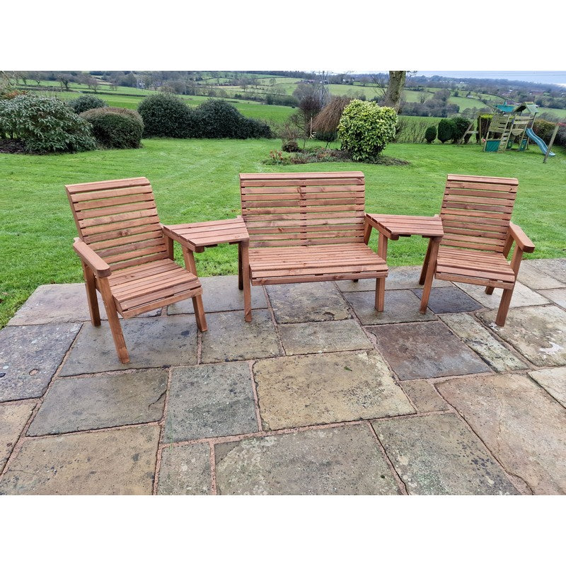 Croft Swedish Redwood Angled Garden Tete a Tete by Croft - 4 Seats