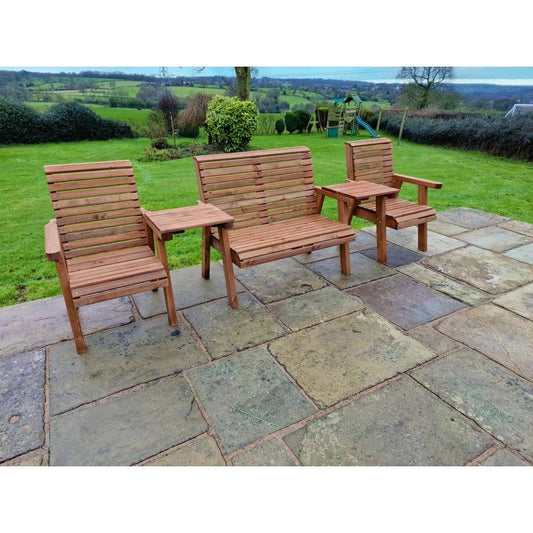 Croft Swedish Redwood Straight Garden Tete a Tete by Croft - 4 Seats