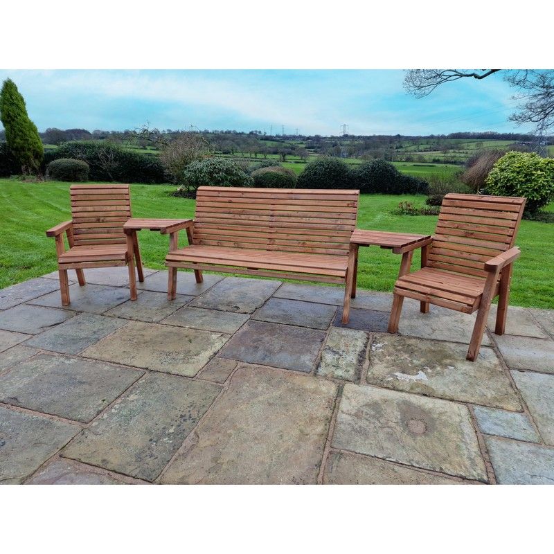 Croft Swedish Redwood Angled Garden Tete a Tete by Croft - 5 Seats