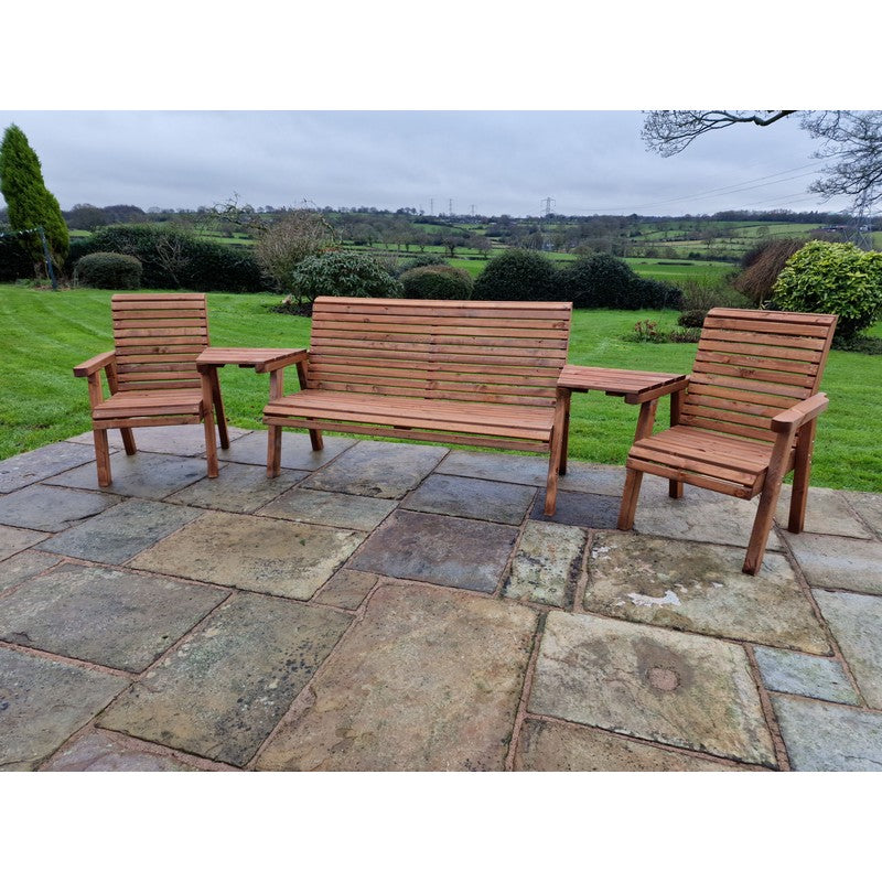 Croft Swedish Redwood Angled Garden Tete a Tete by Croft - 5 Seats