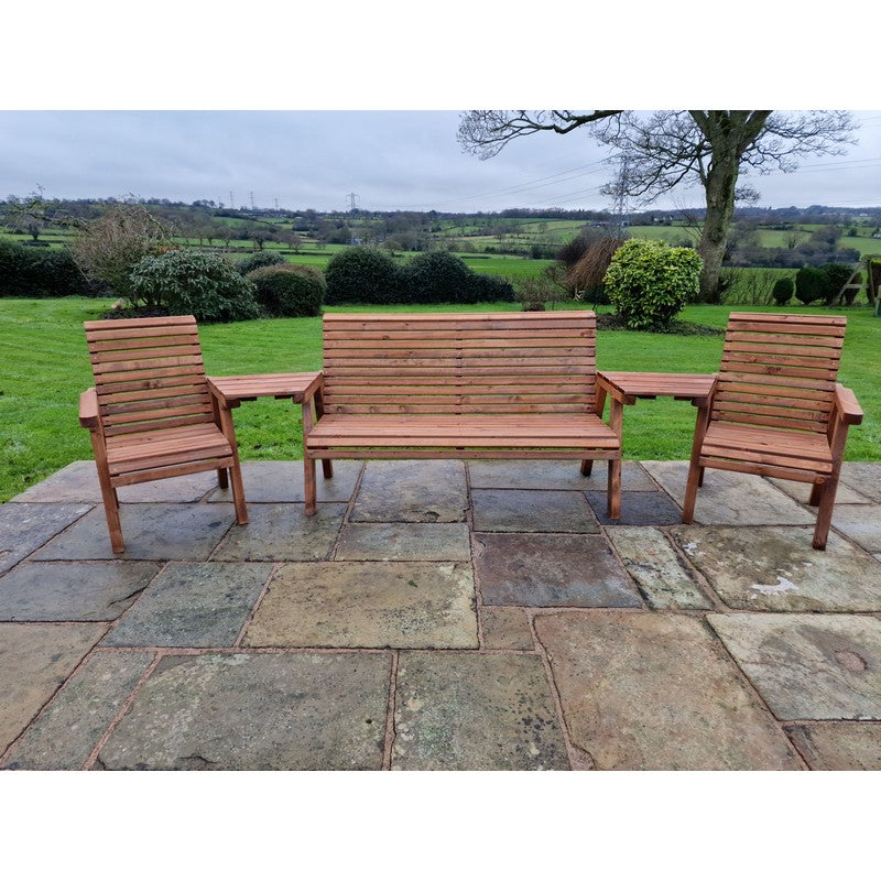 Croft Swedish Redwood Angled Garden Tete a Tete by Croft - 5 Seats