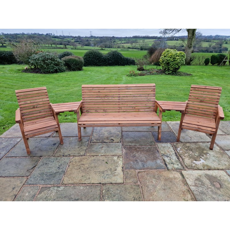 Croft Swedish Redwood Angled Garden Tete a Tete by Croft - 5 Seats