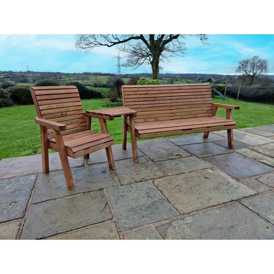 Croft Swedish Redwood Angled Garden Tete a Tete by Croft - 4 Seats