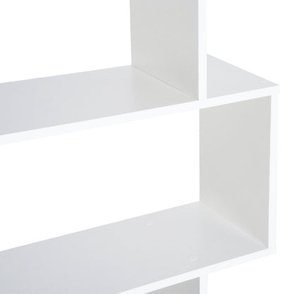 Particle Board 6-Tier Asymmetrical Shelving Unit White