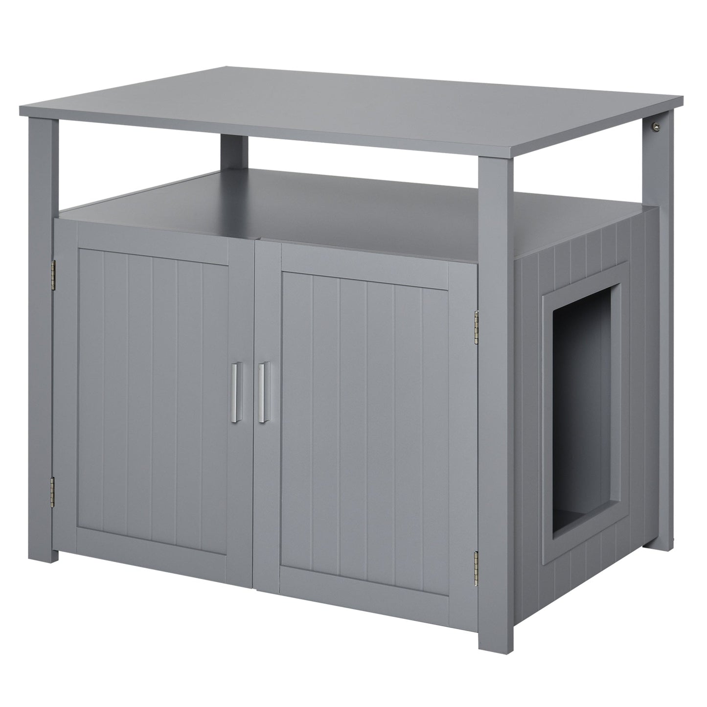 Cat Litter Box Unit Grey by Pawhut