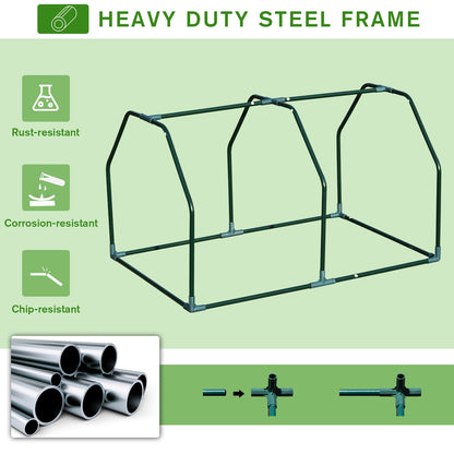 Outsunny 99X71X60cm Mini Pvc Cover Steel Frame Greenhouse White