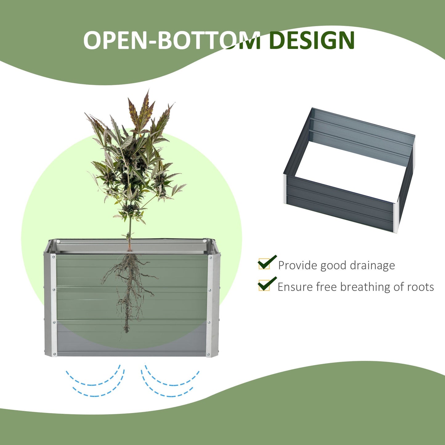 Raised Garden Bed Elevated Metal Planter Box for Vegetables