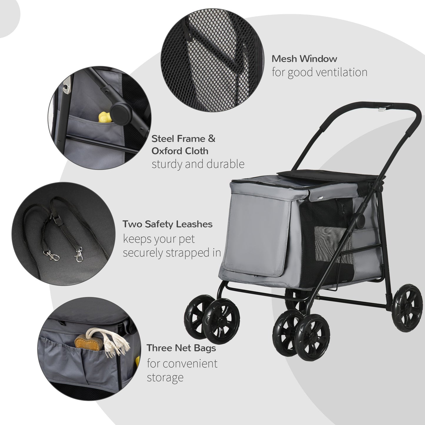 PawHut One-Click Foldable Pet Stroller