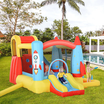 Bounce Castle Inflatable Trampoline Slide Pool Rocket Design 3.4 x 2.8 x 1.85m