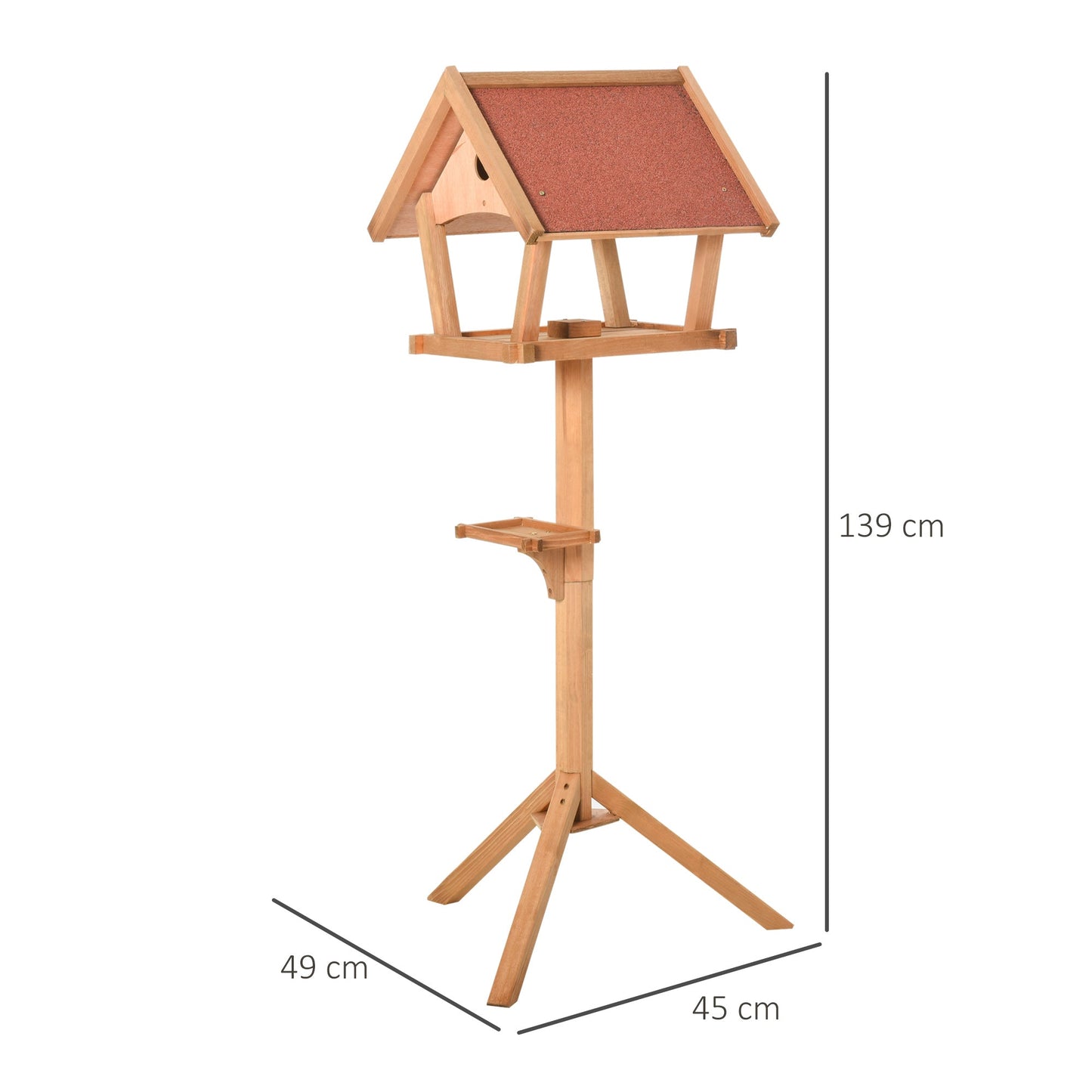 Tower 139cm Nesting Box & Feeder Table Natural by Pawhut