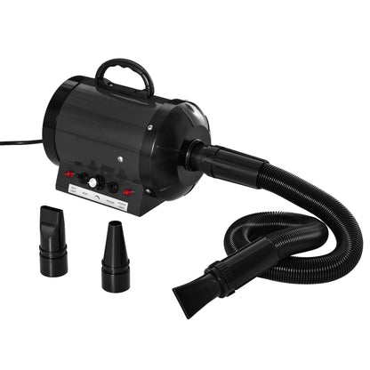 PawHut 2800W Dog Pet Grooming Hairdryer Heater w/ Three Nozzles - Black