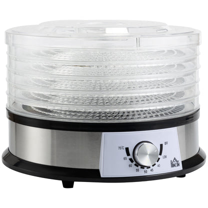 250W 5Kg Fiev Tray Food Dehydrator Silver