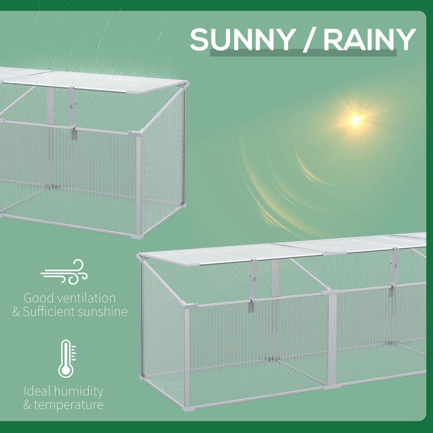 Grow House Cold Frame Aluminium & Polycarbonate by Greenery