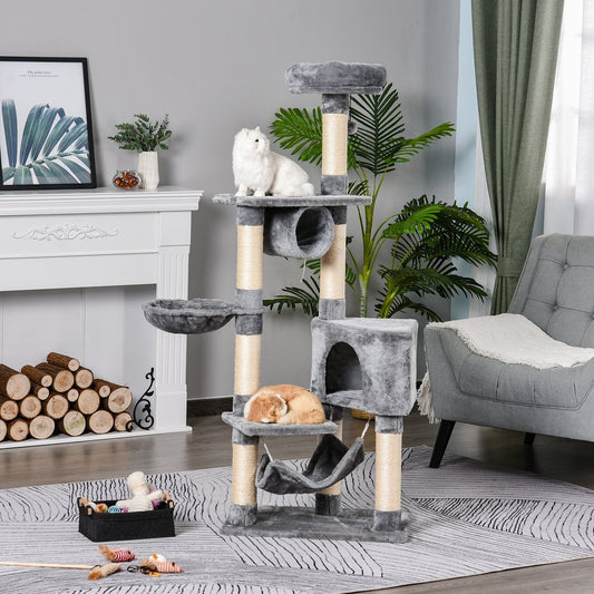 PawHut Cat Tree Tower Height 150CM Kittens Activity Stand House Scratching Posts