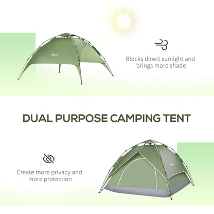 3 Man Camping Tent Automatic Pop Up Tent Portable Double Layer for Festival Hiking Family Travel Shelter