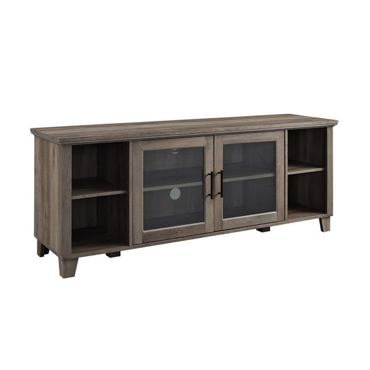 Norfolk Furniture Classic TV Unit Grey Brown 6 Shelves 2 Doors