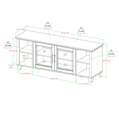 Norfolk Furniture Classic TV Unit Grey Brown 6 Shelves 2 Doors