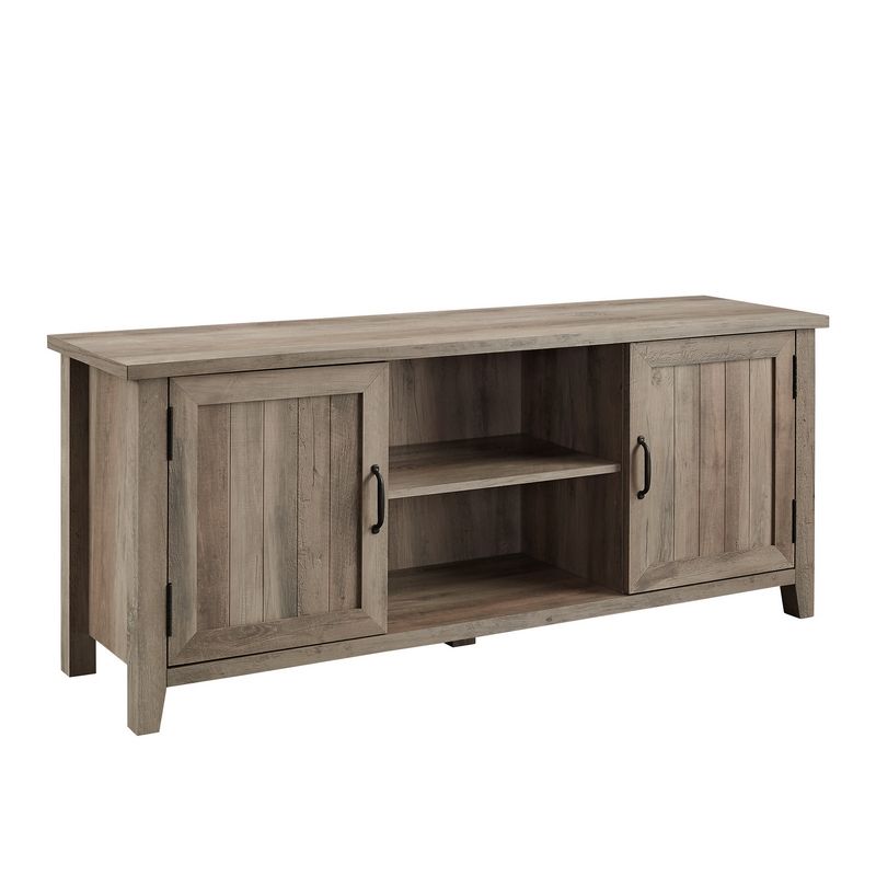 Norfolk Furniture Rustic TV Unit Brown 4 Shelves 2 Doors