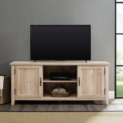 Norfolk Furniture Rustic TV Unit Light Brown 6 Shelves 2 Doors