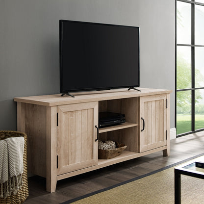 Norfolk Furniture Rustic TV Unit Light Brown 6 Shelves 2 Doors