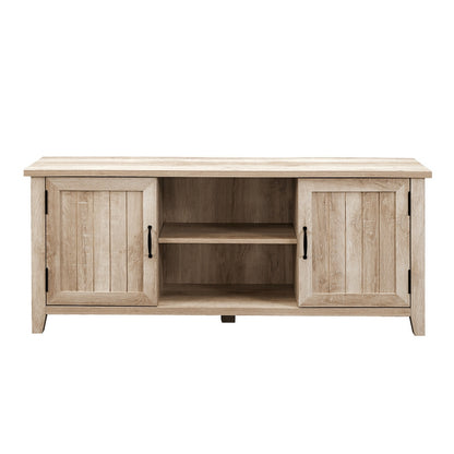 Norfolk Furniture Rustic TV Unit Light Brown 6 Shelves 2 Doors